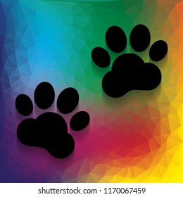 Animal Tracks sign. Vector. Flat style black icon on white.