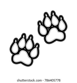 Animal Tracks sign. Vector. Flat style black icon on white.