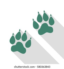 Animal Tracks sign. Veridian icon with flat style shadow path.