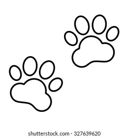 Animal Tracks. Vector illustration  line icon