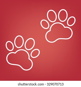 Animal Tracks. Vector illustration  line icon