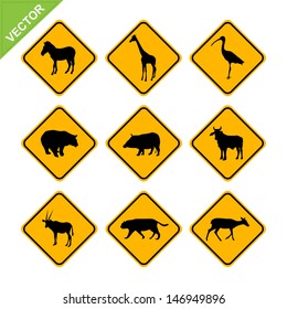 Animal traffic sign vector