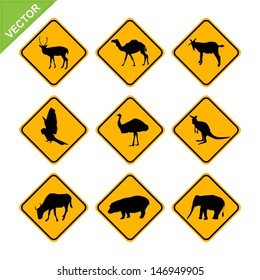 Animal traffic sign vector