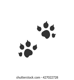 Animal trail icon isolated on a white background. Logo silhouette design template. Simple symbol concept in flat style. Abstract sign, pictogram for web, mobile and infographics - stock vector