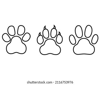 Animal trail line icon, vector outline logo isolated on white background