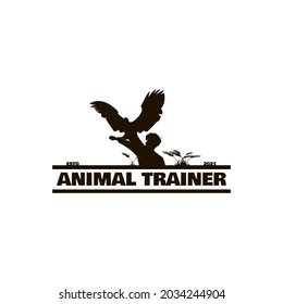 animal trainer logo, icon illustration vector