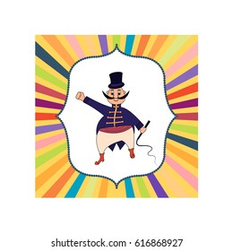 Animal trainer on a colored background. Vector illustration.