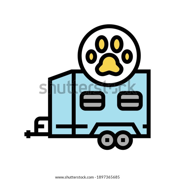 animal\
transportation trailer color icon vector. animal transportation\
trailer sign. isolated symbol\
illustration