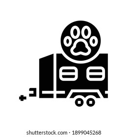 animal transportation trailer glyph icon vector. animal transportation trailer sign. isolated contour symbol black illustration