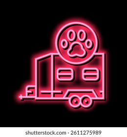 animal transportation trailer neon light sign vector. animal transportation trailer illustration