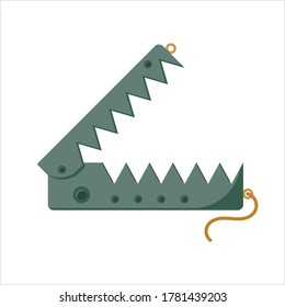 Animal Trap Icon, Animal Catching Trap Vector Art Illustration