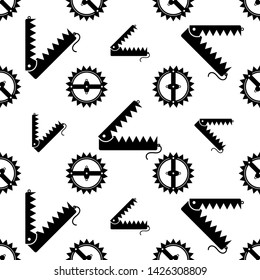 Animal Trap Icon Seamless Pattern, Animal Catching Trap Vector Art Illustration