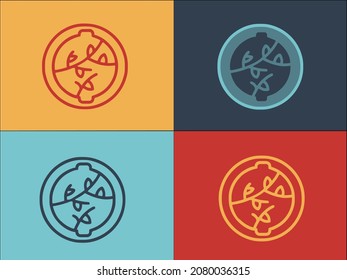 Animal Trap Logo Template, Simple Flat Icon Of trap,animal,nature
