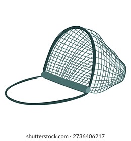 Animal trap net illustrating a simple design with an open entrance, representing concepts of capture, control, hunting, and wildlife management, ready for baiting