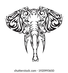 animal tribal tattoo modern cool elephant design