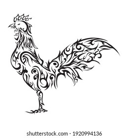 animal tribal tattoo modern cool chicken design