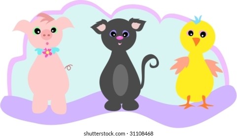 Animal Trio Vector