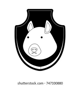 animal trophy vector illustration