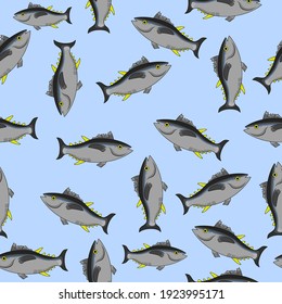 peces de atún animal sin soldadura patrón con fondo
