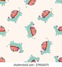 animal turtle cartoon , cartoon seamless pattern background