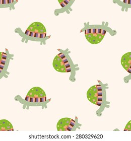 animal turtle , cartoon seamless pattern background