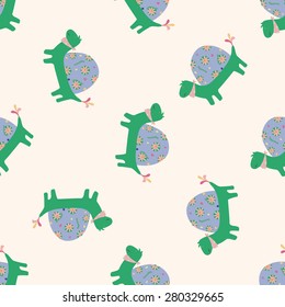 animal turtle , cartoon seamless pattern background