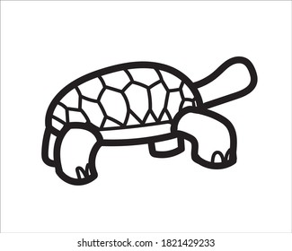 Animal Turtle Coloring Picture Vector Illustration