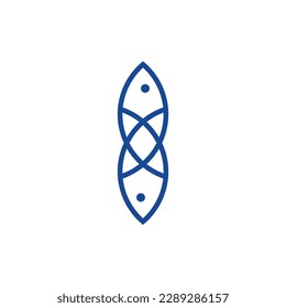Animal two fish unique line modern logo