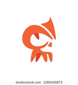 Animal two fox modern simple logo