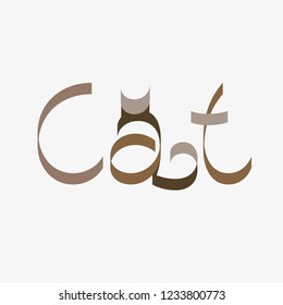 Animal typography, animal calligraphy, animal logo, animal logotype. Cat typography, cat calligraphy, cat logo, cat logotype.