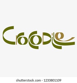 Animal typography, animal calligraphy, animal logo, animal logotype. Crocodile typography, crocodile calligraphy, crocodile logo, crocodile logotype.