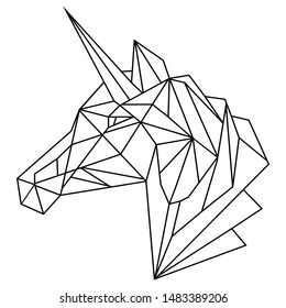 animal unicorn abstraction origami vector tattoo