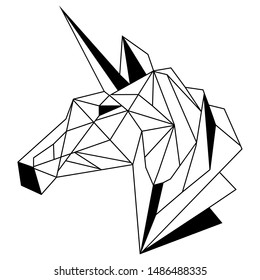 animal unicorn abstraction origami vector tattoo