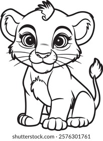 Animal vector art design, Cute Animal Coloring Page For Children new art 