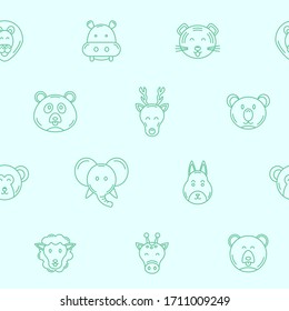 Animal - Vector background (seamless pattern) of pets and wild beast for graphic design