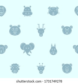Animal - Vector background (seamless pattern) of silhouettes pets and wild beast for graphic design