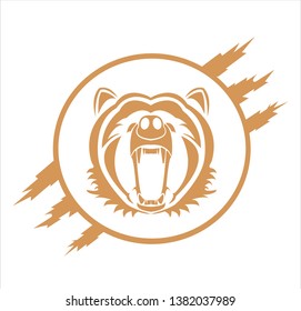 animal vector of bear and grizzly with wild roar and carnivore logo