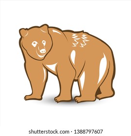 animal vector of bear logo and grizzly with wild roar and carnivore logo