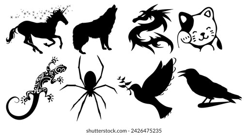ANIMAL VECTOR NEGRO ELEMENTO EPS