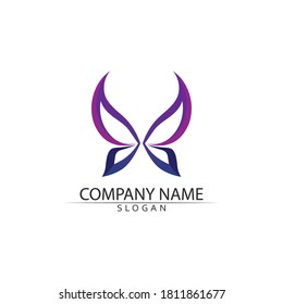 animal vector Butterfly icon and design