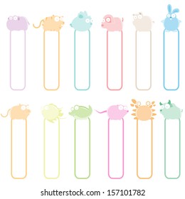 Animal Vector cartoon and board simple text
