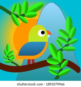 Animal Vector Cute Bird On Illustration Image,perfect for kids education Brochures,Print on Kid T Shirt etc