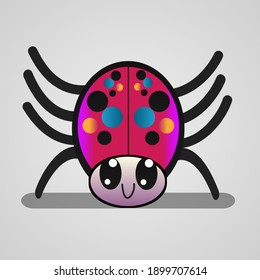 Animal Vector Cute Ladybug On Illustration Image,perfect for kids education Brochures,Print on Kid T Shirt etc