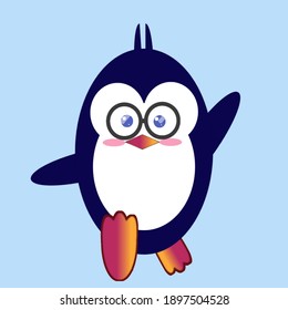 Animal Vector Cute Pinguin On Illustration Image,perfect for kids education Brochures,Print on Kid T Shirt etc