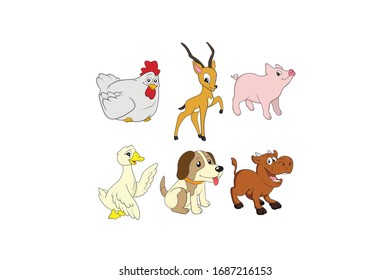 Paquete de ilustración de diseño de vectores animales