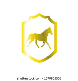 animal vector of horse logo with stallion badge and silhouette design of steed mascot