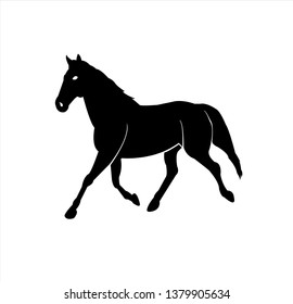 animal vector of horse logo with stallion badge and silhouette design of steed mascot