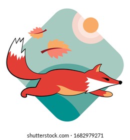 Animal vector icon. Cartoon style. Flat fox icon.