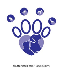 Vector animal, icono de gato y dong 