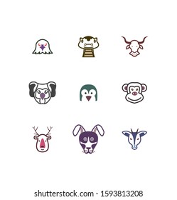 animal vector icon set template 